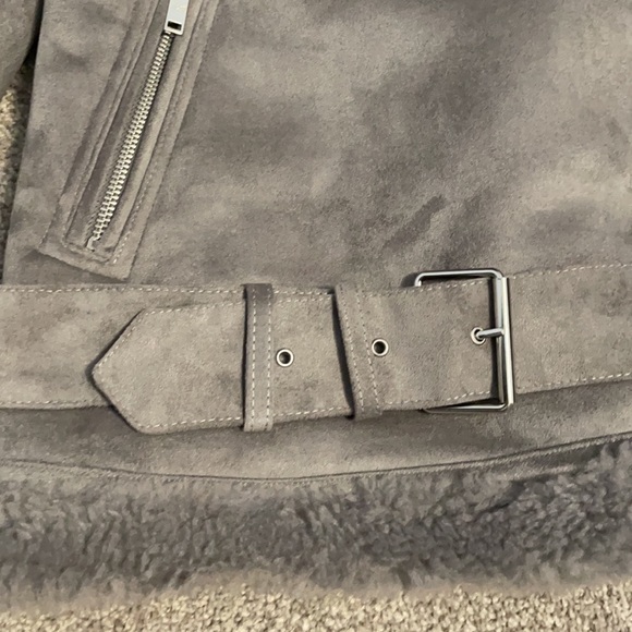 NWT Abercrombie Vegan Suede/Faux Sherpa Aviator Jacket (size small) - Picture 11 of 12